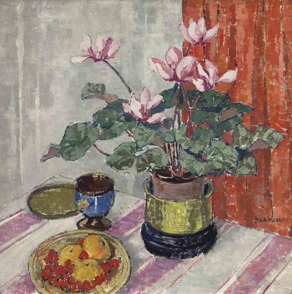 Jeka Kemp - A Still Life with Cyclamen and Clementines