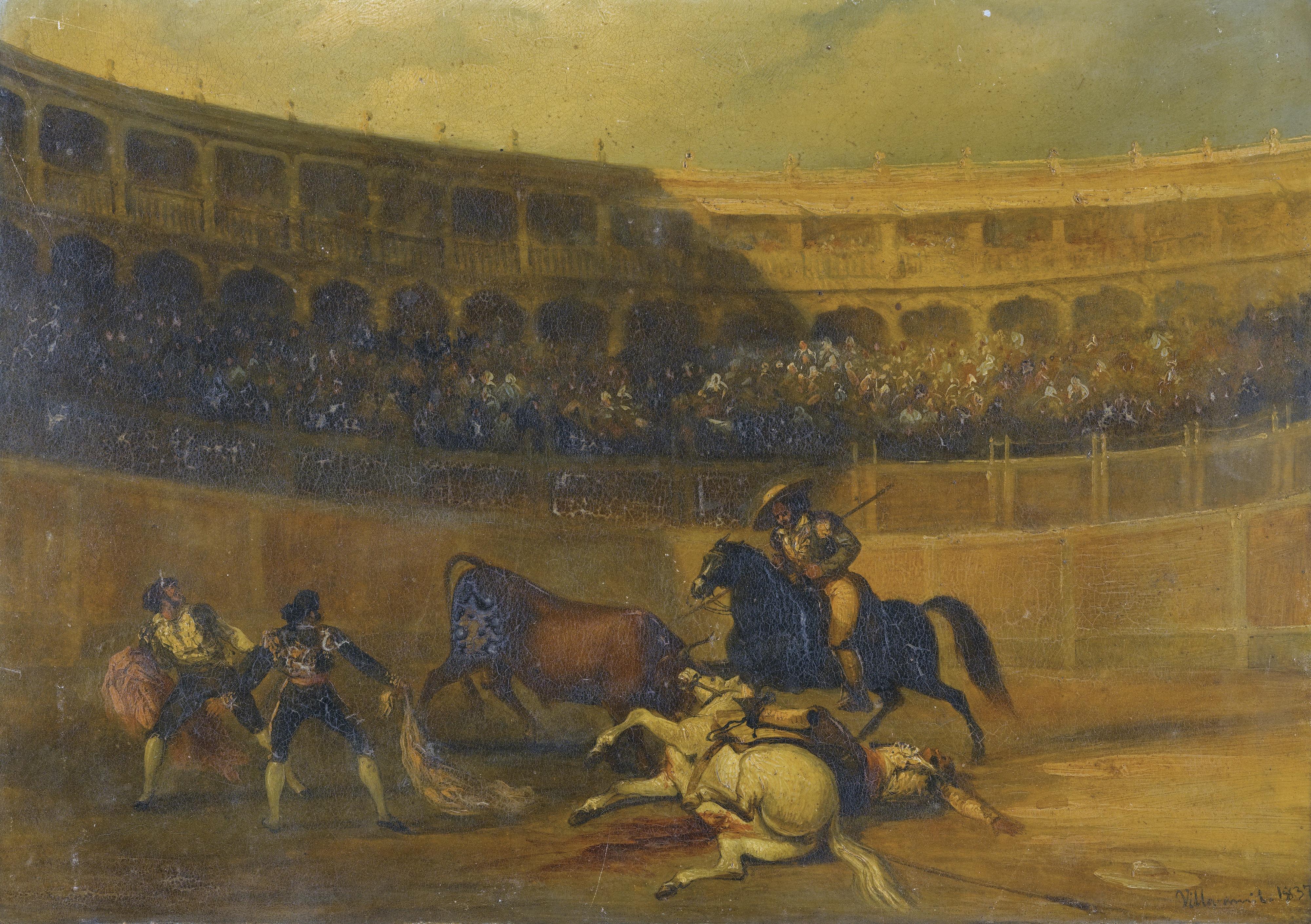 Jenaro Pérez Villaamil - Spanish once Escenas Costumbristas Y De Toreo (Eleven Costume Paintings And Bullfight Scenes)
