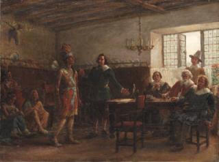 Jennie Augusta Brownscombe - Massasoit Signing a Treaty