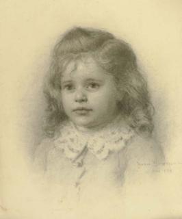 Jennie Augusta Brownscombe - Portrait of A Young Girl