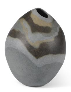 Jennifer Lee - Enclosed Form, Slate, Pale Blue, Deep Olive