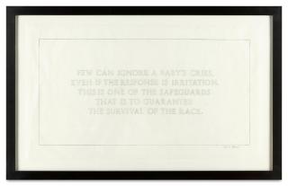 Jenny Holzer - Living: Few Can Ignore A Baby\'S Cries..., 2004