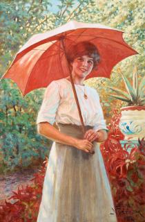 Jenny Nyström - Det röda parasollet (The Red Parasol)