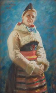 Jenny Nyström - Smiling girl with traditional dress