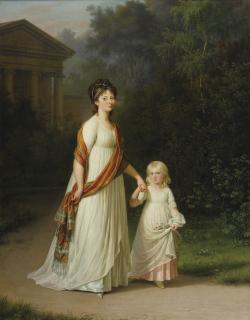 Jens Jørgensen Juel - Marie-Sophie-Frederikke, Princesse De Danemark Et De Norvège Avec Sa Fille, La Princesse Caroline