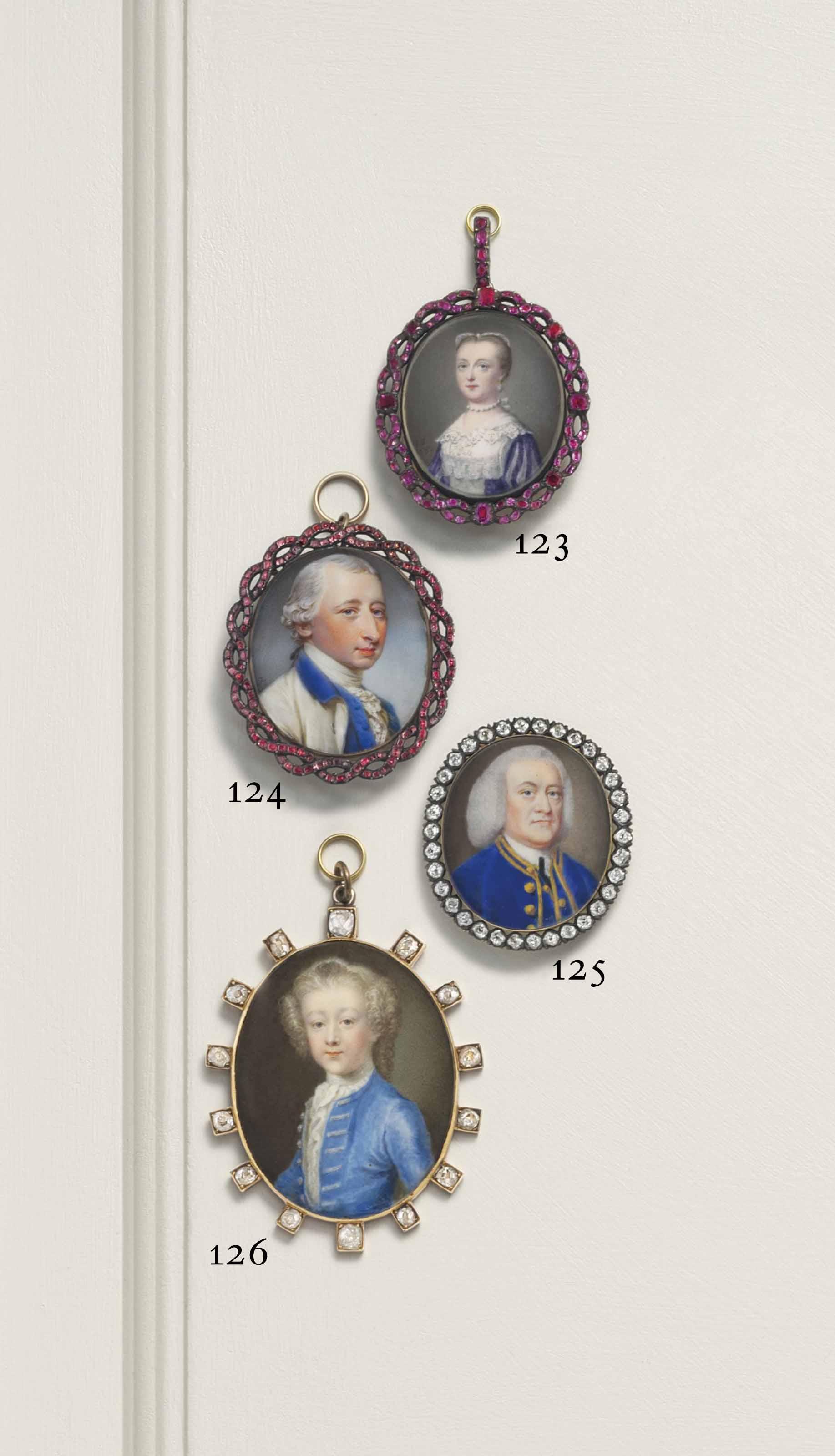 Jeremiah Meyer, R.A. - A Gentleman, In White Coat With Blue Trim, Blue Waistcoat And White Knotted Cravat, Powdered Hair En Queue