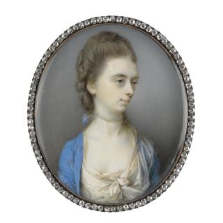 Jeremiah Meyer R.A. - Portrait Of Emily, Countess Of Bellomont