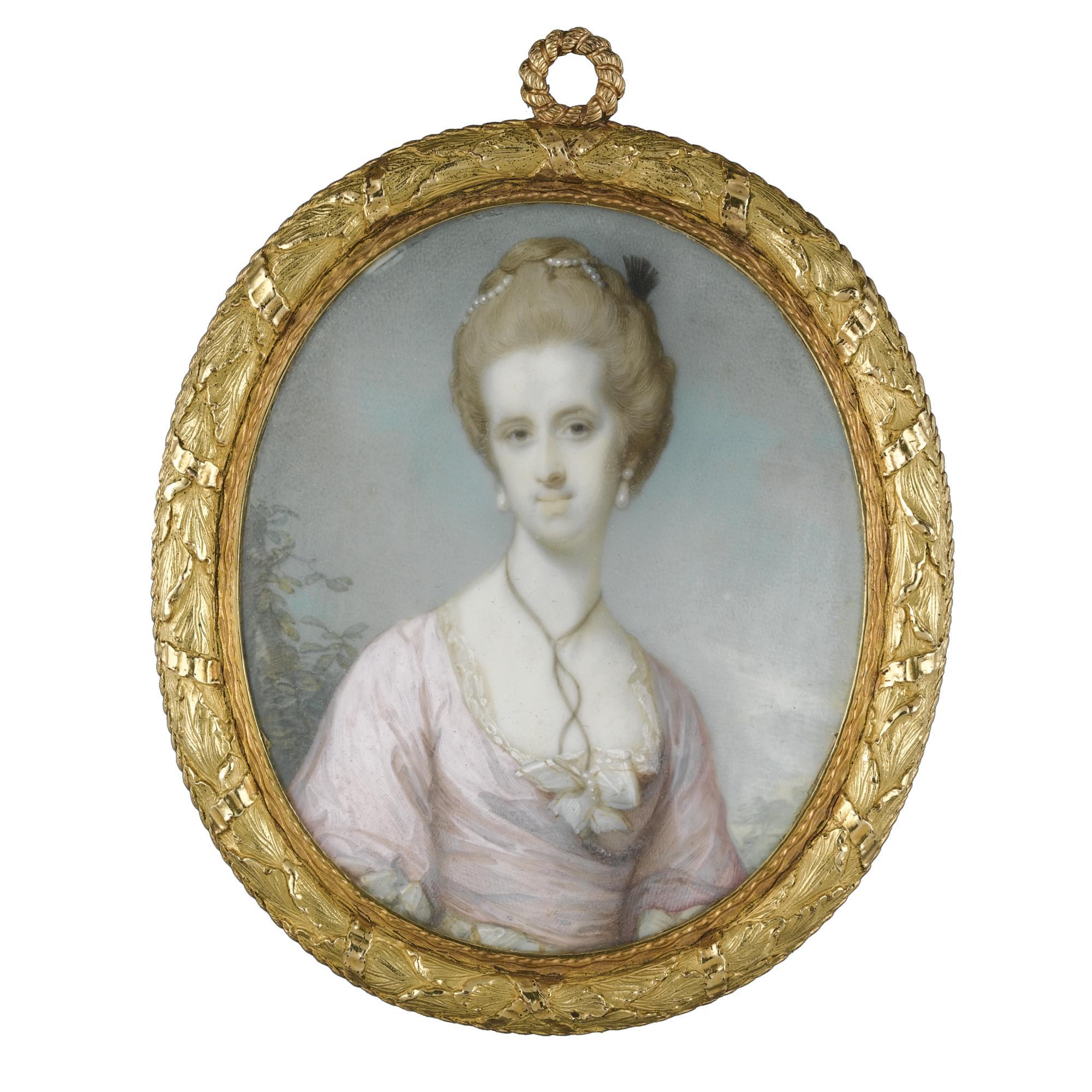 Jeremiah Meyer R.A. - Portrait Of Mrs William Hayley, Née Elizabeth Ball (1750-1797)  