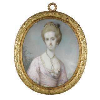 Jeremiah Meyer R.A. - Portrait Of Mrs William Hayley, Née Elizabeth Ball (1750-1797)  