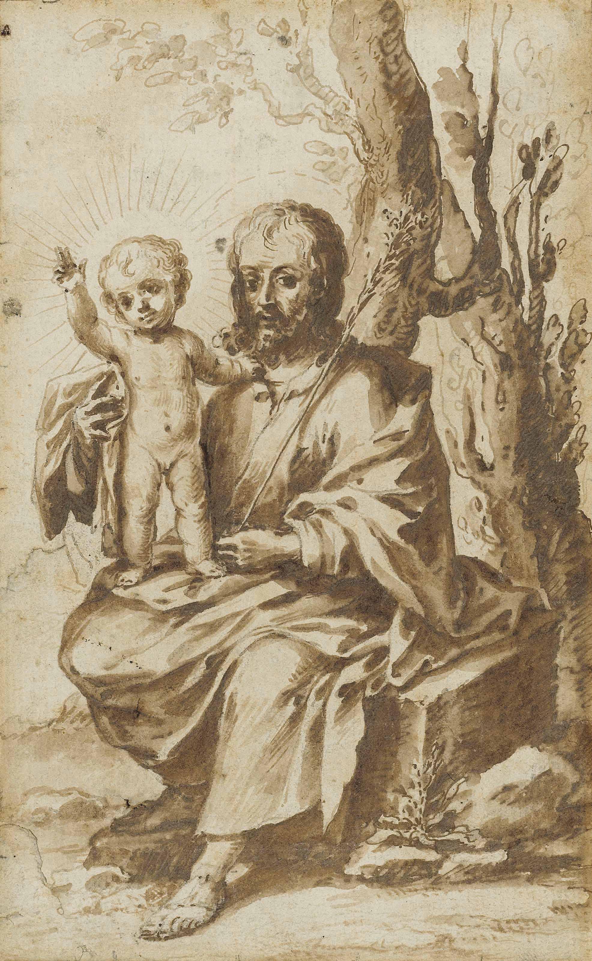 Jerónimo De Bobadilla - Saint Joseph With The Christ Child
