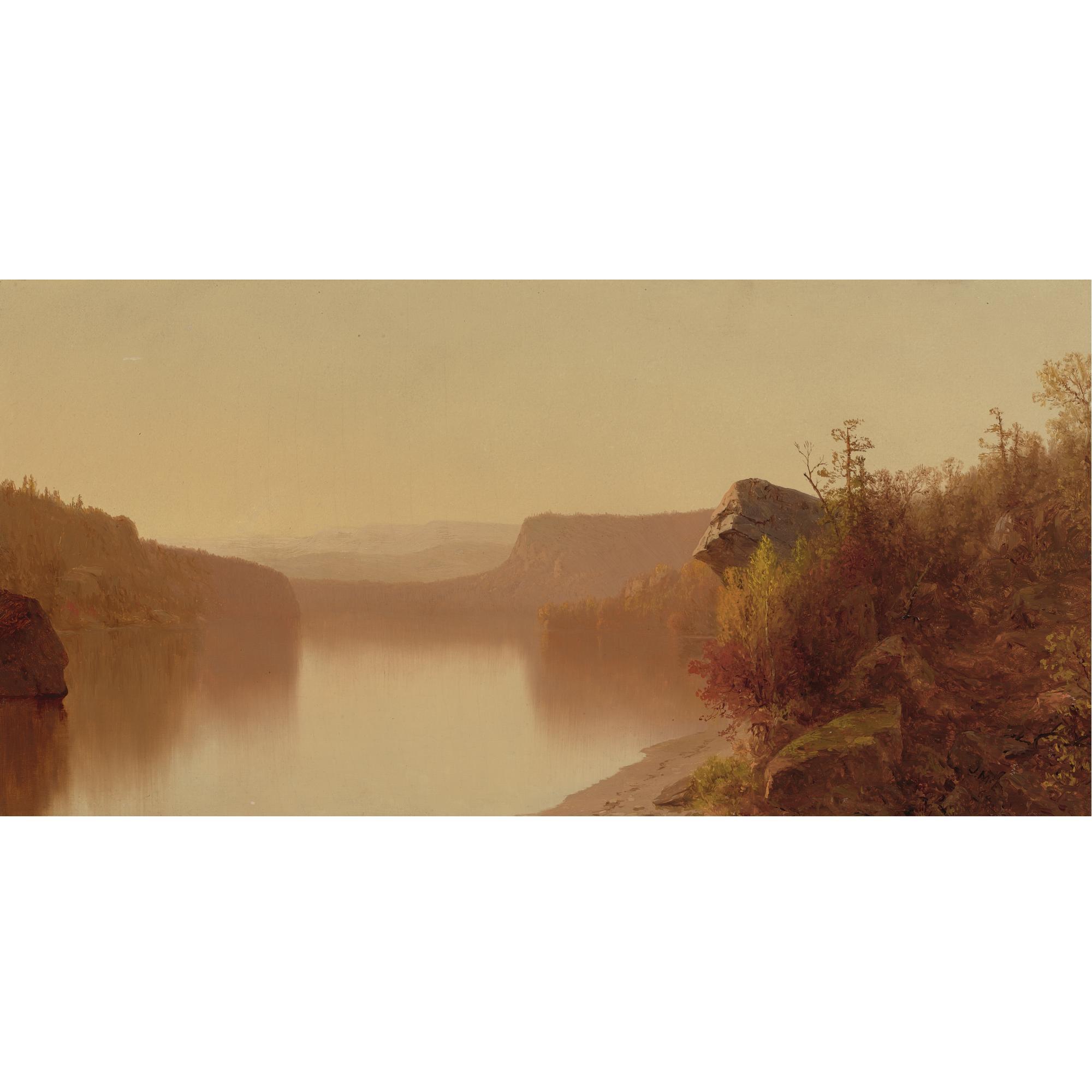 Jervis McEntee - Autumn Lake Scene