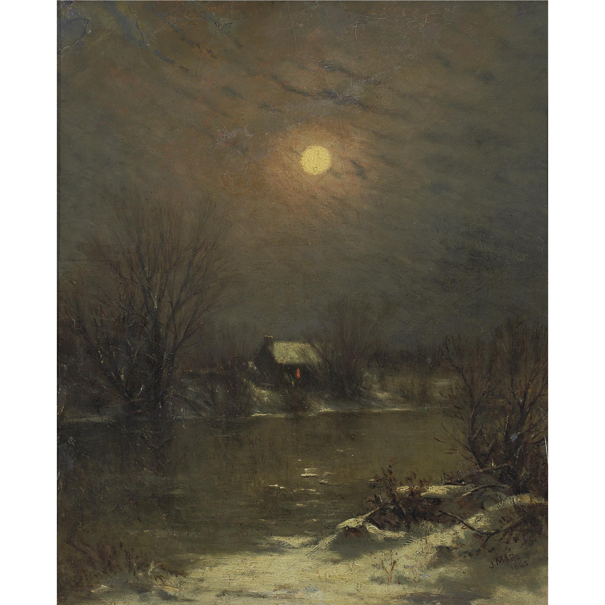 Jervis McEntee - Under A Full Moon