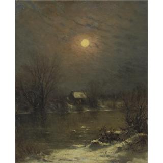 Jervis McEntee - Under A Full Moon