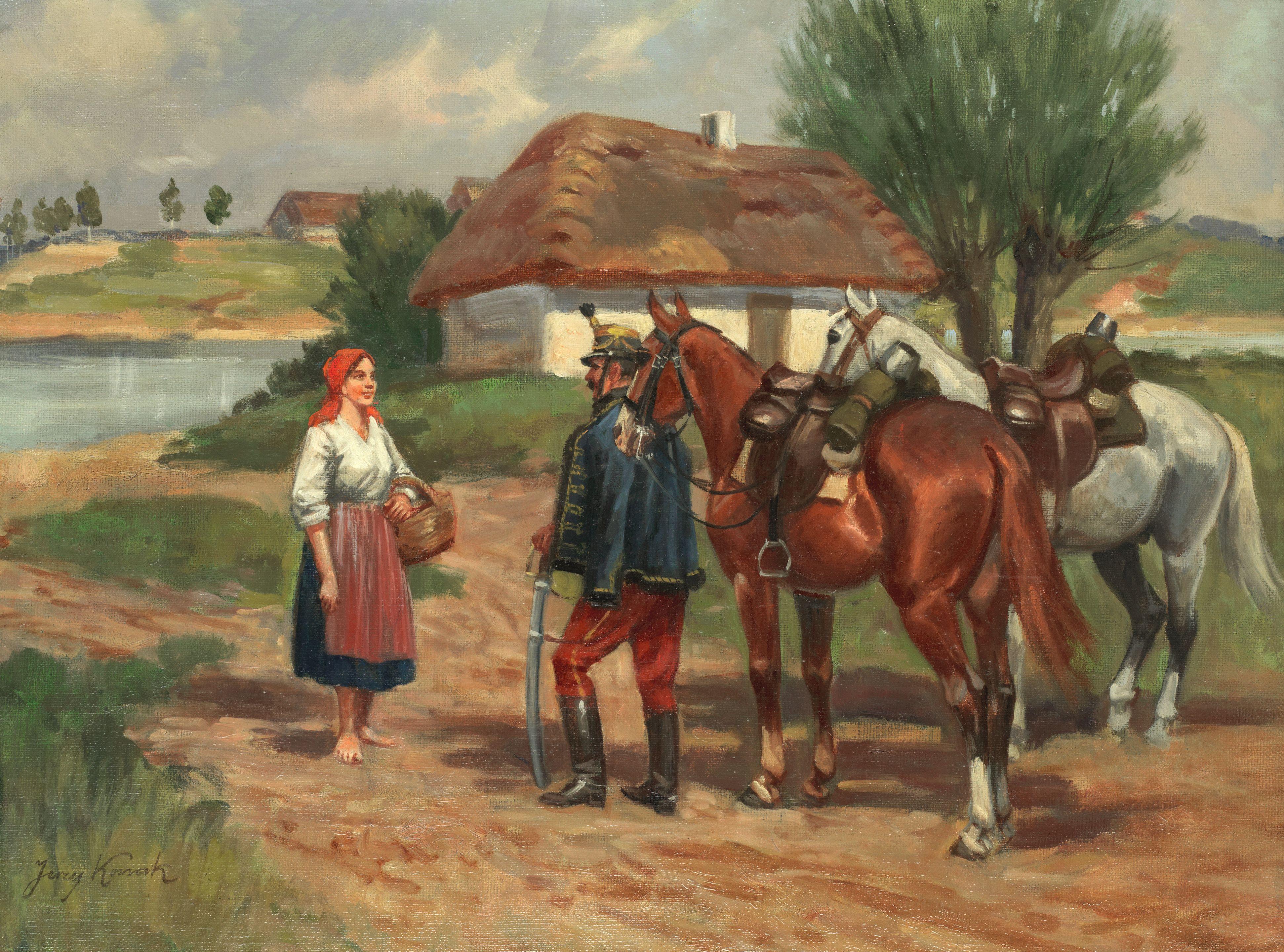 Jerzy Kossak - An encounter on the road