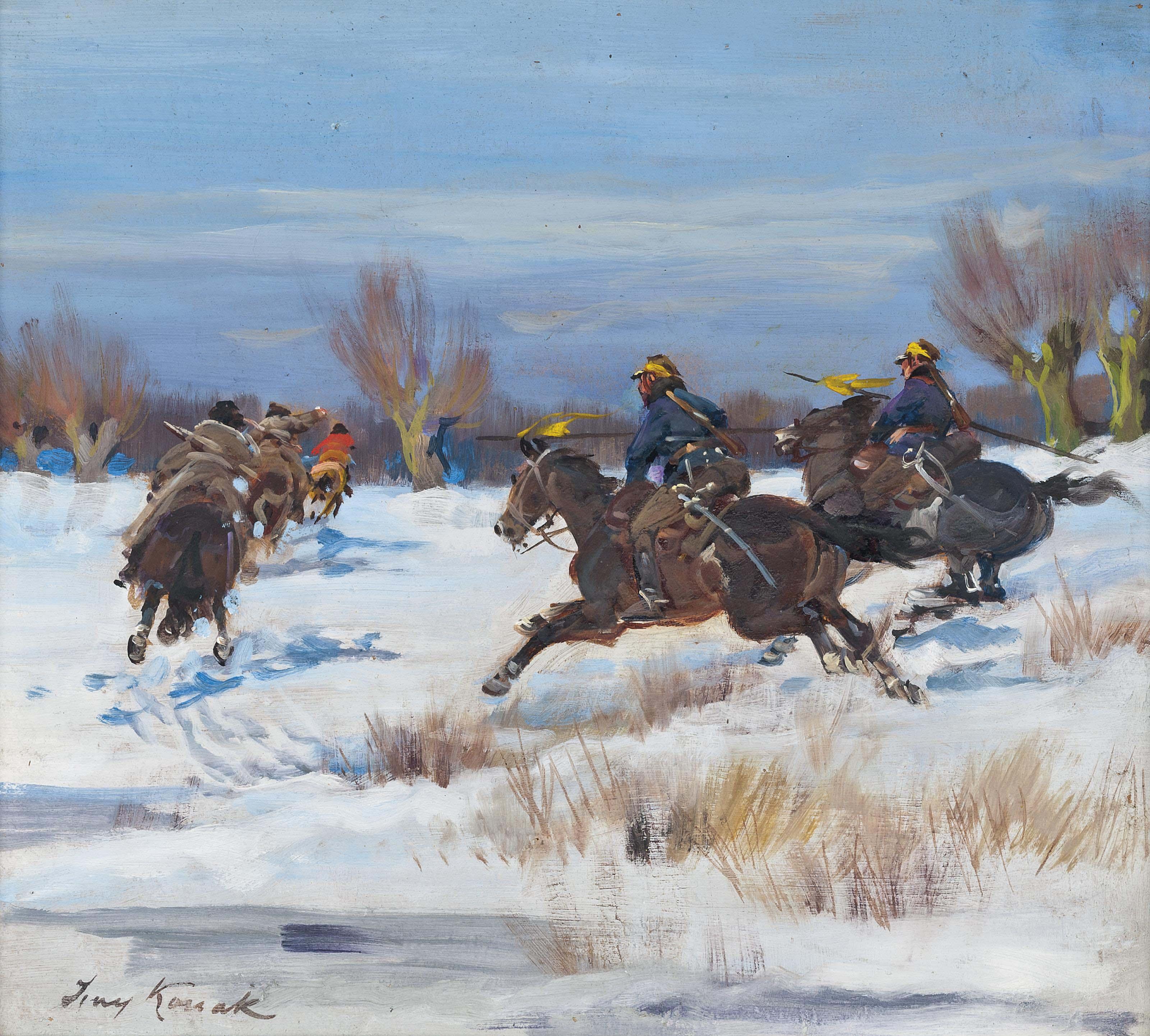 Jerzy Kossak - In Hot Pursuit