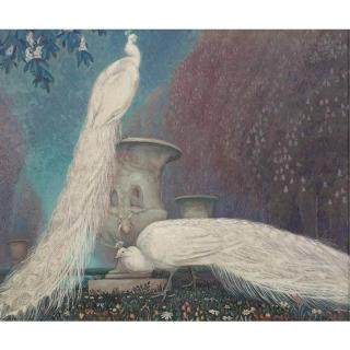 Jesse Arms Botke - White Peacocks