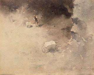 Jesse Jewhurst Hilder - Two Barrows in the Clay Pit