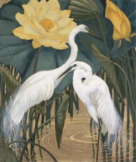 Jessie Arms Botke - Egrets And Lotus