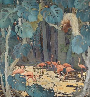 Jessie Arms Botke - Flamingos and Tropical Birds