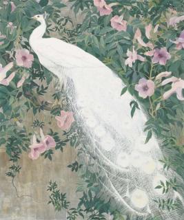 Jessie Arms Botke - Peacock and Flowers