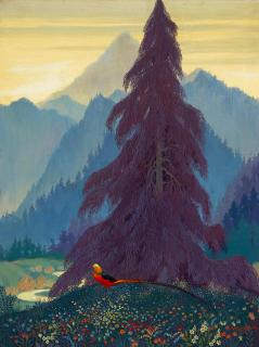 Jessie Arms Botke - Pheasant in a Landscape