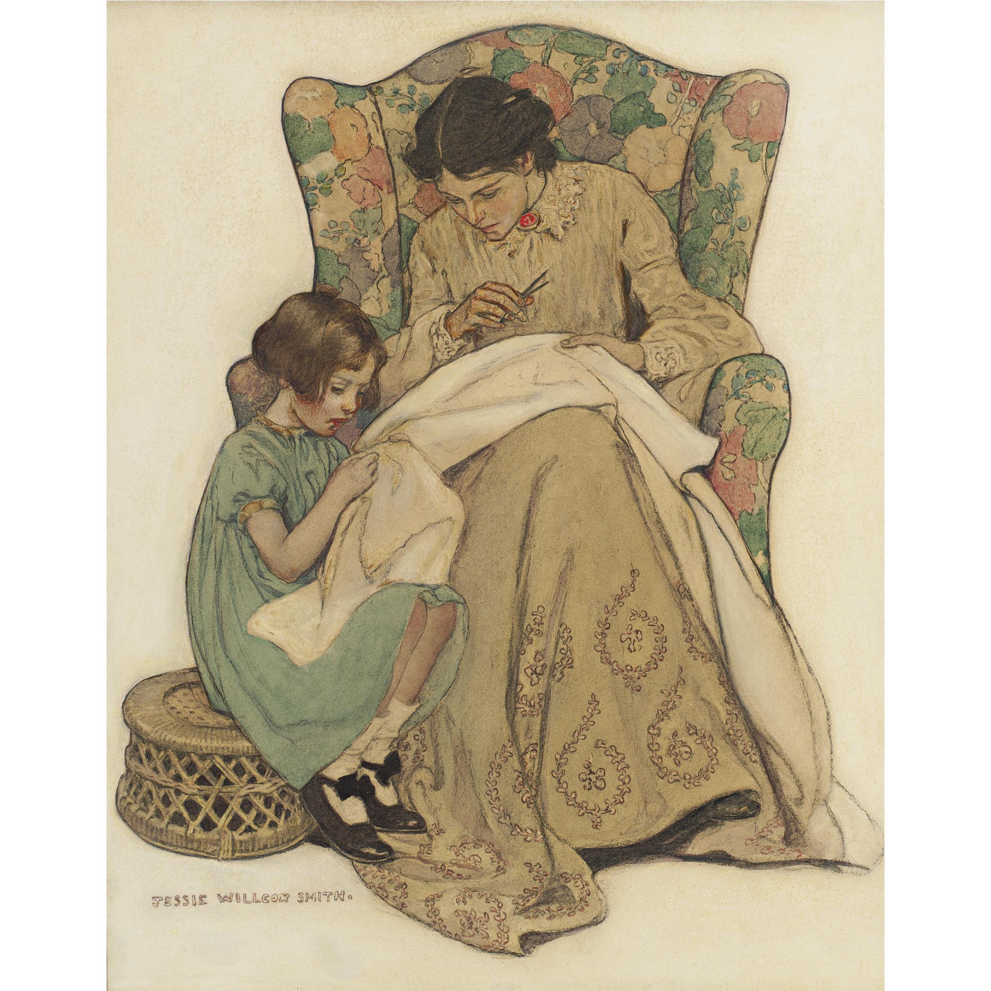Jessie Willcox Smith - The Sewing Lesson