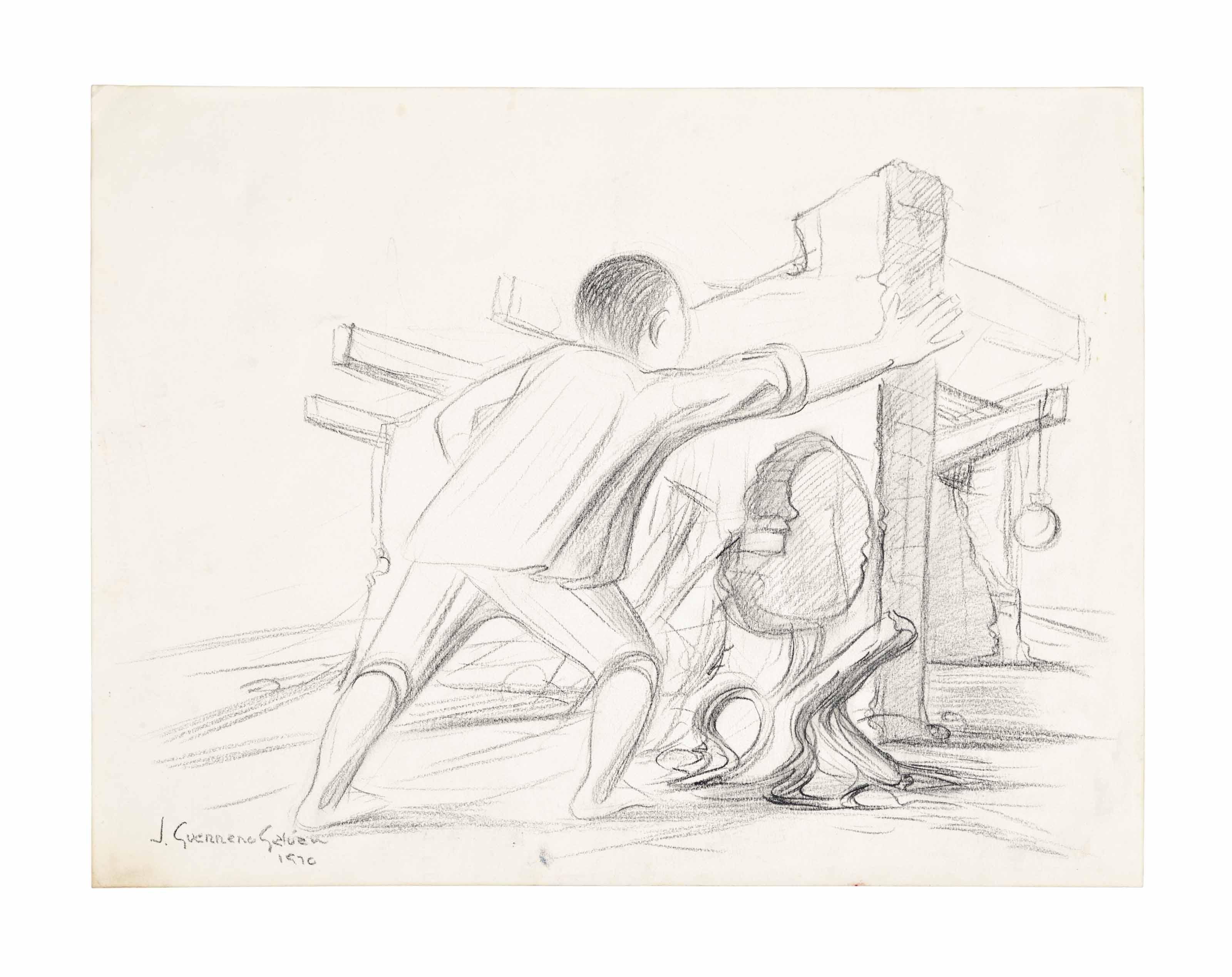 Jesús Guerrero Galván - Greek God; and a companion work Return Home