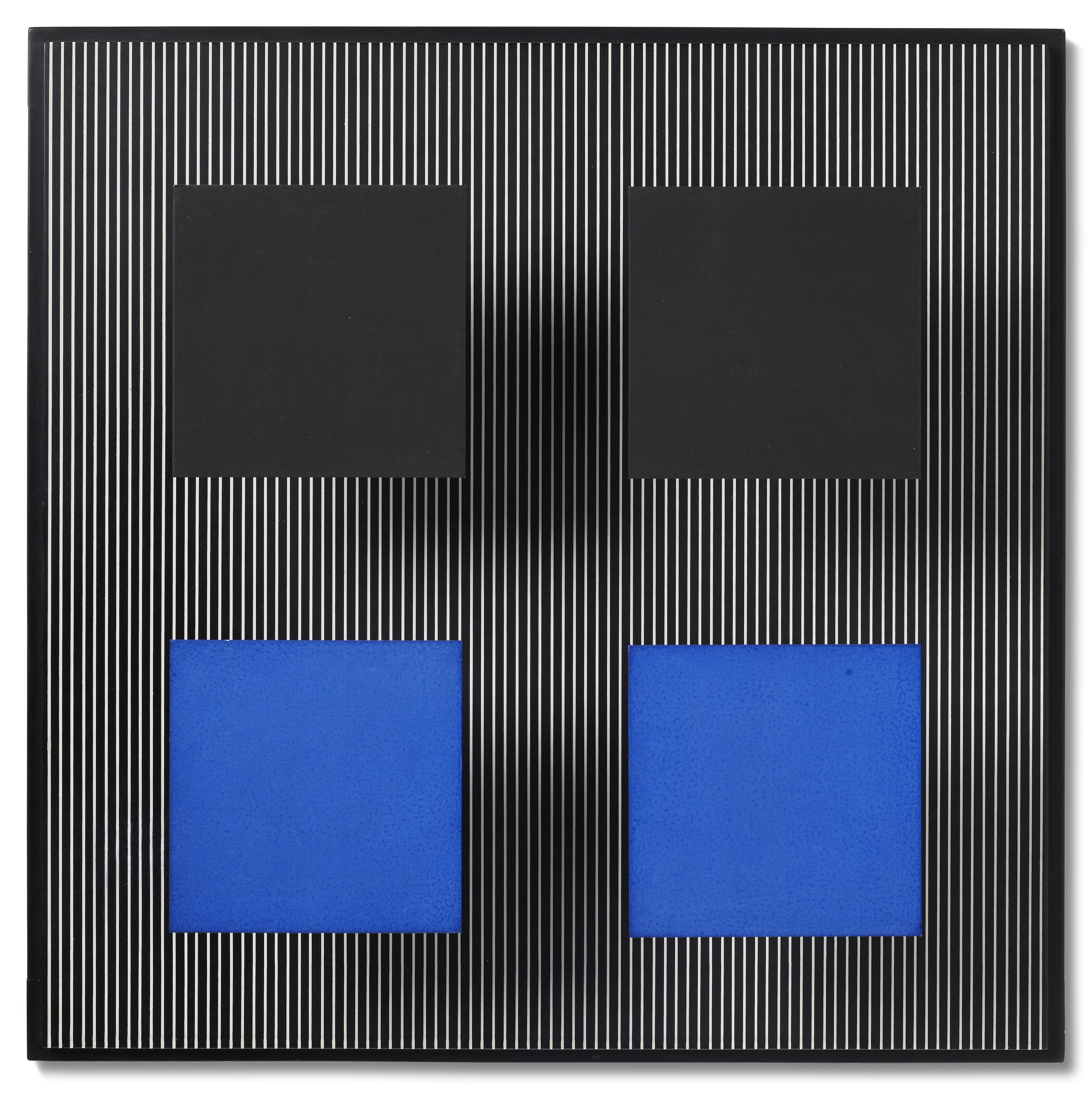 Jesus Rafael Soto - Untitled (Cuadrados negra y azul)