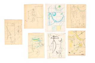 Jewad Selim - Seven Studies approximately 17 x 14cm each