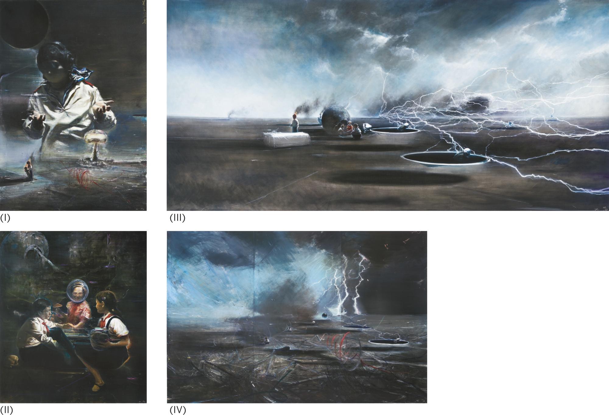 Jia Aili - Stardust Hermit (A Set Of 4 Works) (I) Untitled (Ii) Young Pioneers (Iii) The Memory Of North Liucao Island I (Iv) Hermit From The Planet