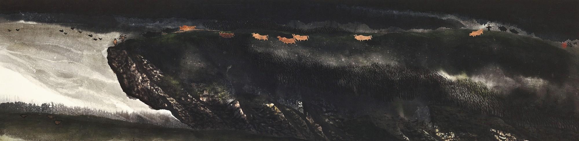 Jia Youfu - Herdboys at Sunset