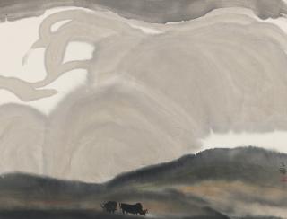 Jia Youfu - Two Bulls in Landscape