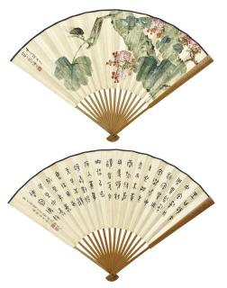 Jiang Hanting - Flowers and Cicadas / Calligraphy in Seal Script