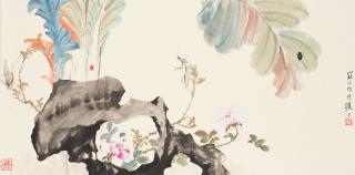 Jiang Hanting - Insects Amongst Flowers and Rocks
