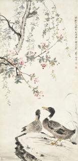 Jiang Hanting - Peach Blossoms and Ducks