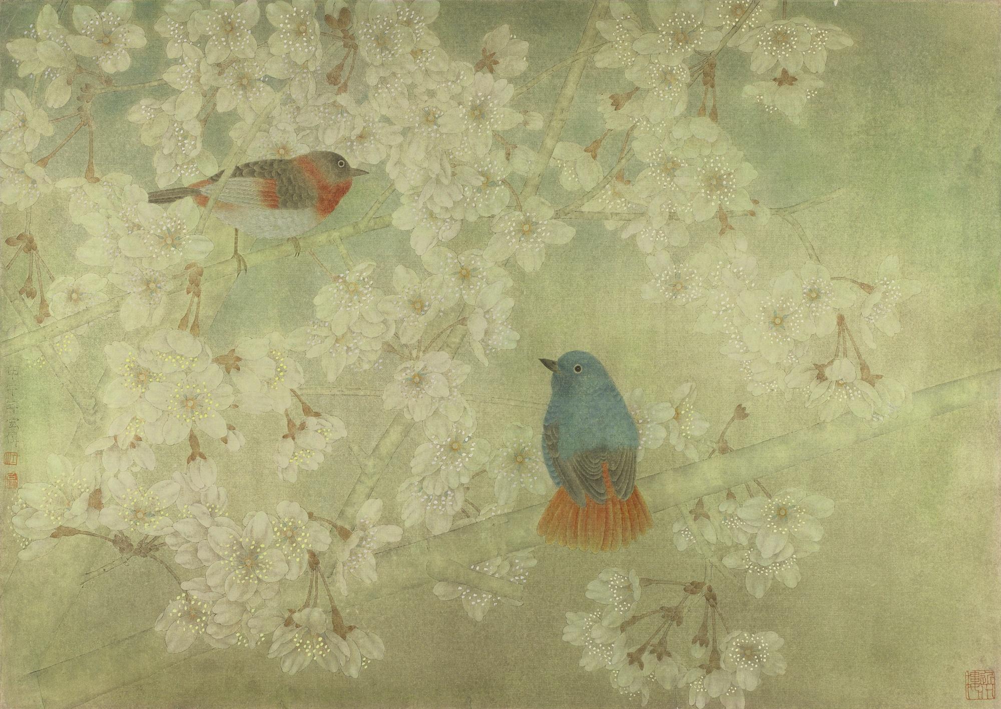 Jiang Hongwei - Perching By The Peach Blossoms