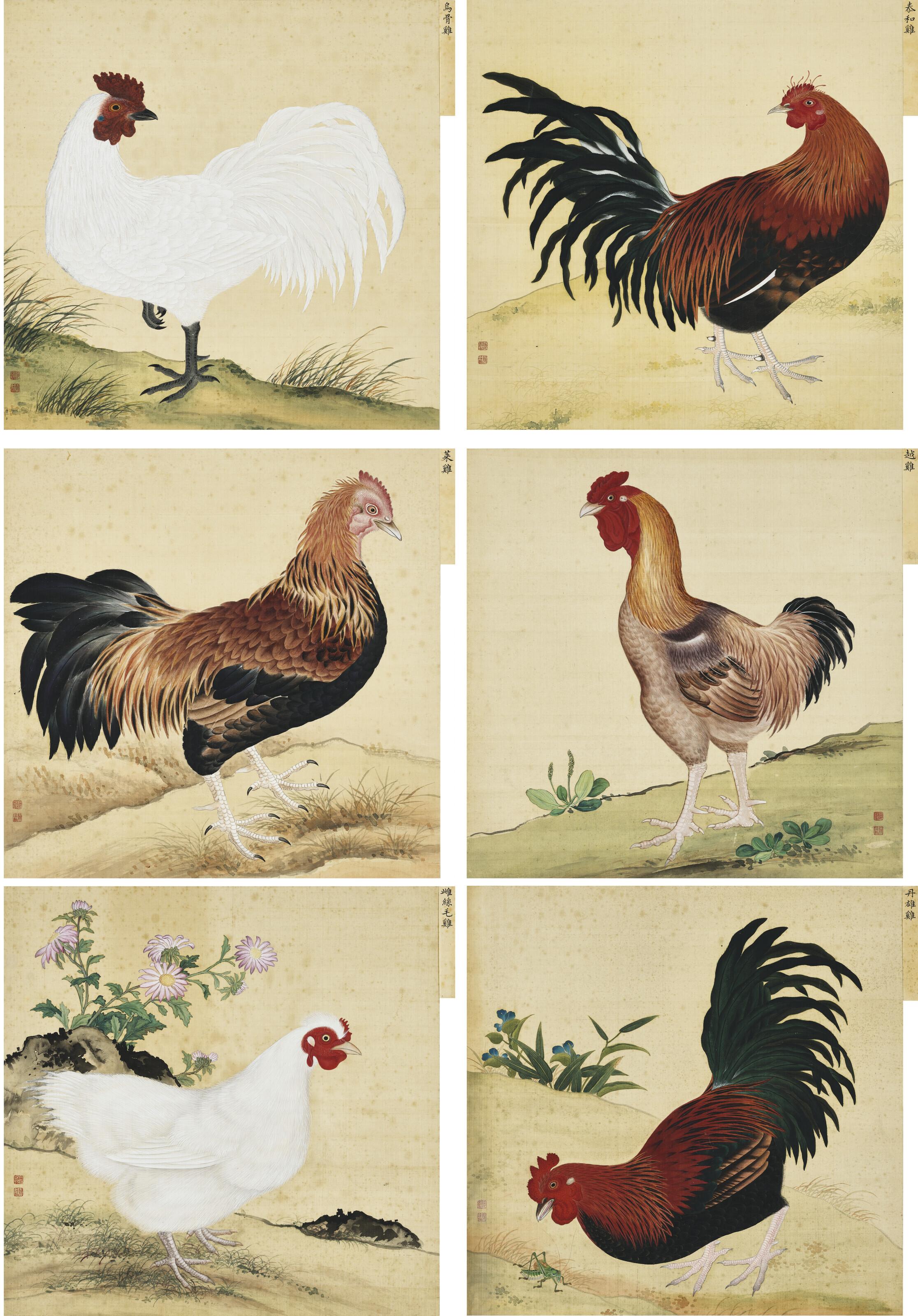 Jiang Tingxi - An Imperial Manual of Birds – Roosters