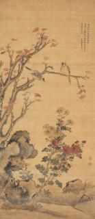 Jiang Tingxi - Birds On A Maple Tree