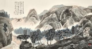 Jiang Zhaoshen - Hermitage Amid Mountains After Rain