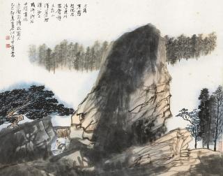 Jiang Zhaoshen - Reading At Night By The River