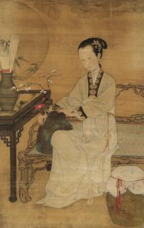 Jiao Bingzhen - Lady Admiring Flowers