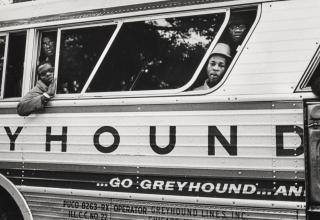 Jill Freedman - Untitled (Aboard a Greyhound bus), Resurrection City, Poor People\'s Campaign,Washington, DC