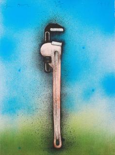 Jim Dine - Big red wrench in a landscape (Aus: Hommage à Picasso).