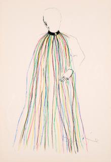 Jim Dine - Dorian Gray in Multi-coloured Vinyl Strip Cape (Aus: The Picture of Dorian Gray).