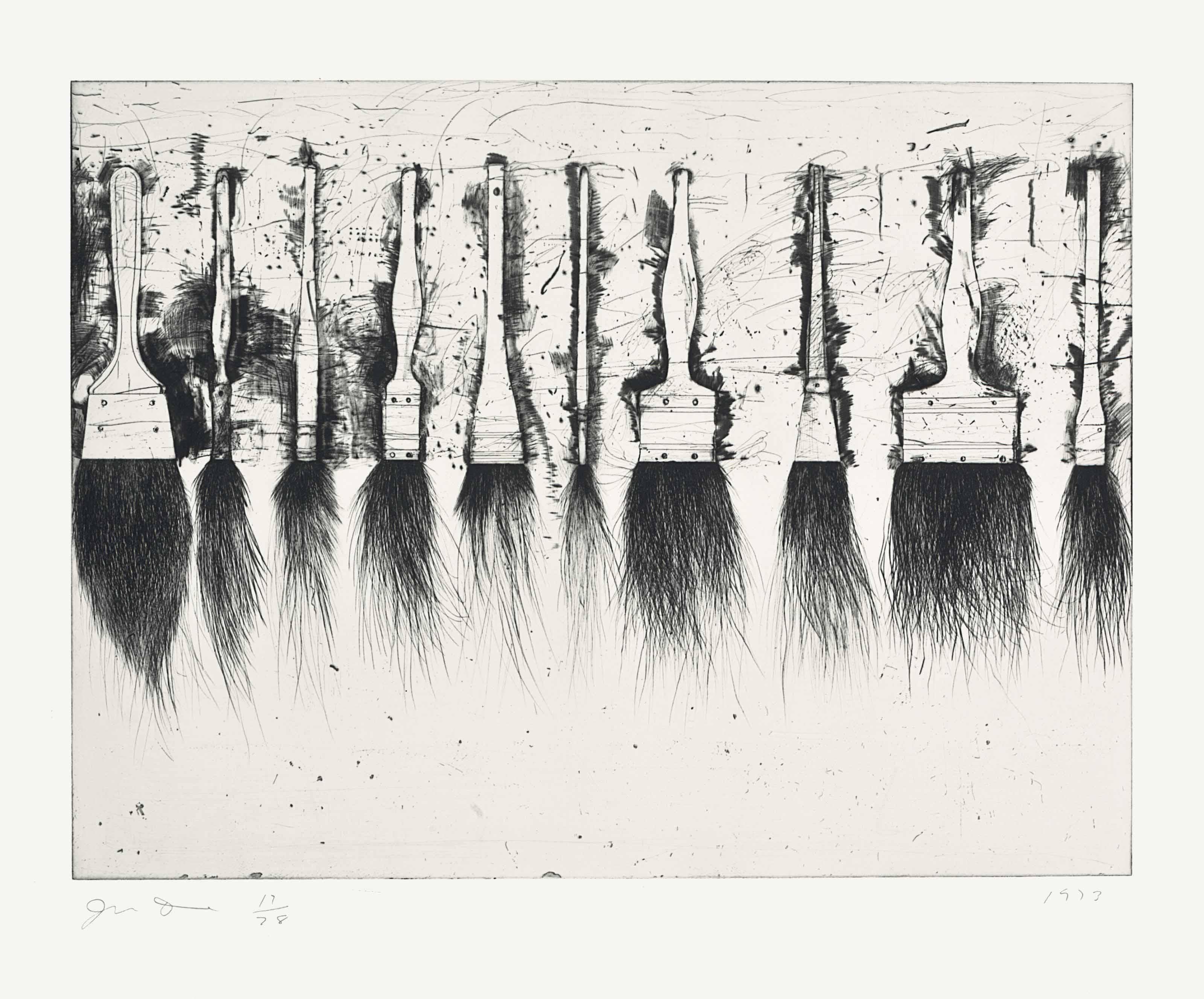 Jim Dine - Five Paintbrushes (Third State)