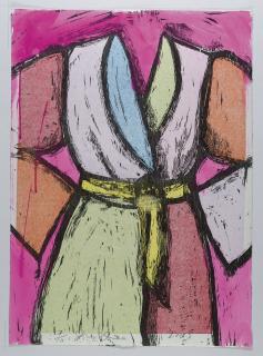 Jim Dine - Magenta On Woodcut