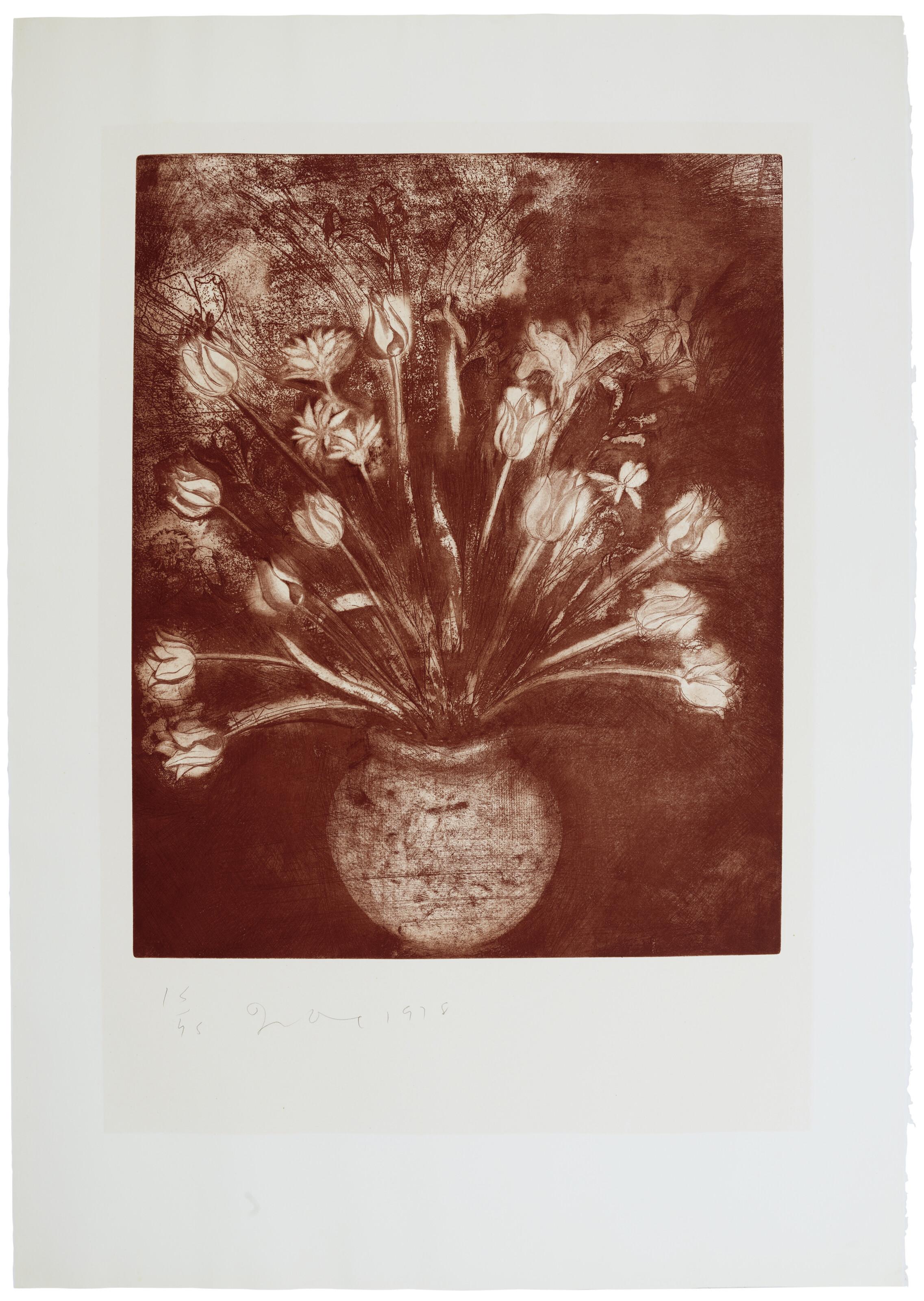 Jim Dine - Red Ochre Flowers