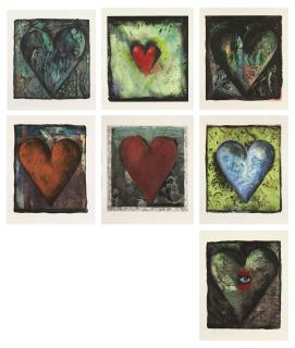 Jim Dine - The Hand-Colored Viennese Hearts (C. 34.1-7)