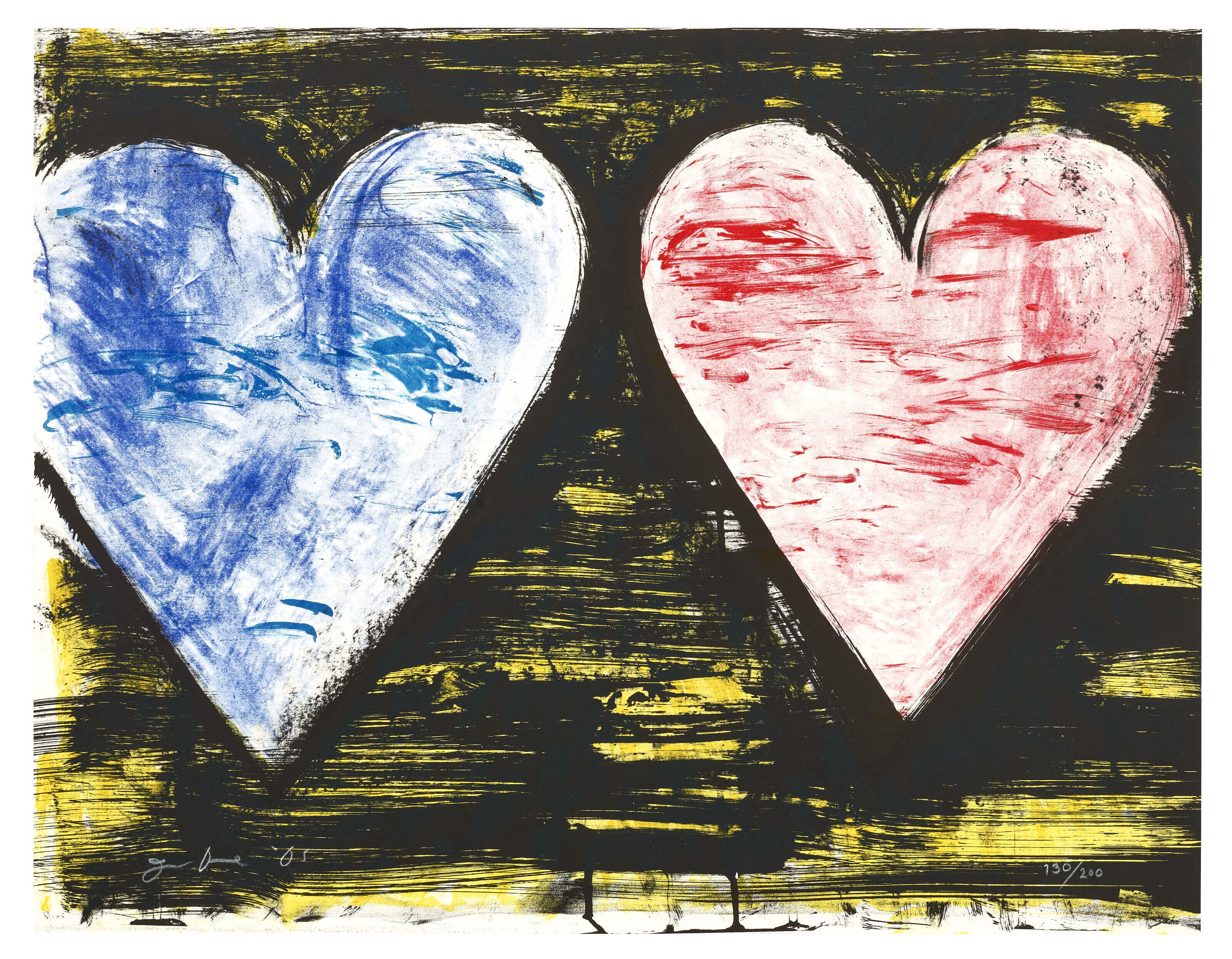 Jim Dine - Two Hearts at Sunset, from 2005 Suite