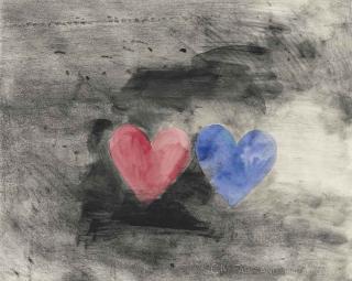 Jim Dine - Untitled (Two Hearts)